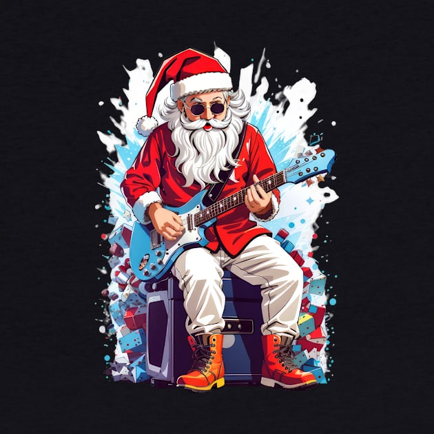 Santa Claus playing an electric guitar by ghazistore